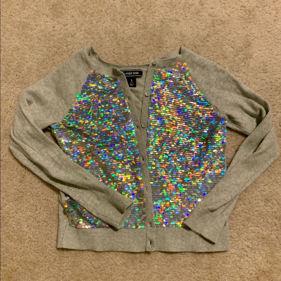 Lands' End Other - Lands End Sweater, Grey Sparkling, girls size M 7/8